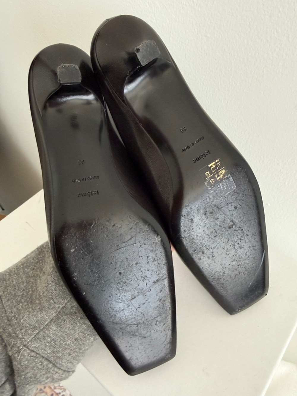 Totême “The Mule” Heels | Black Leather Square-Toe Kitten Heel Size EU38 - Picture 5 of 6